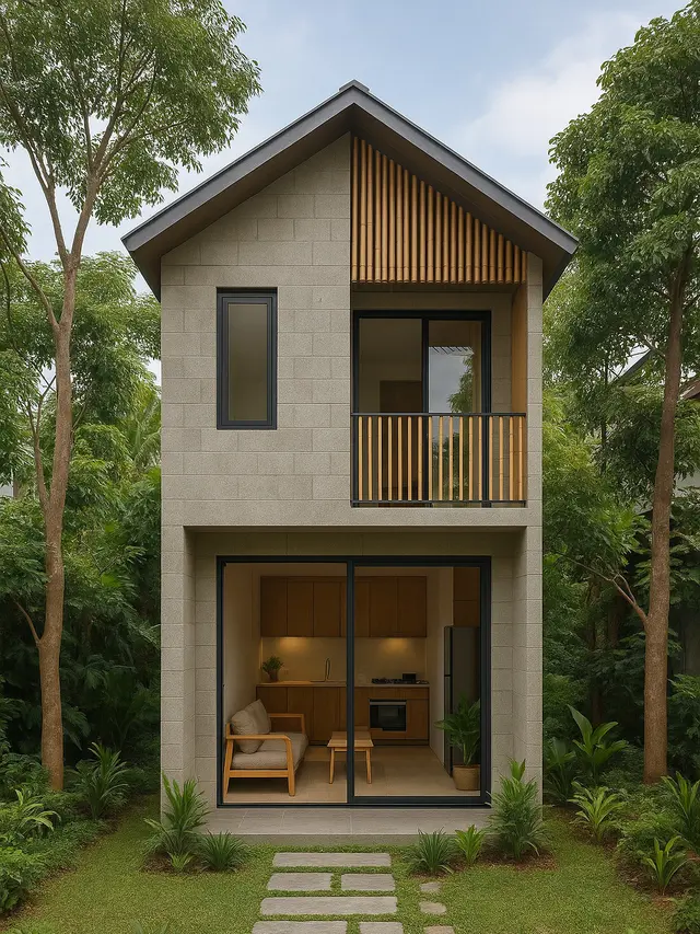 Gambar Rumah Kecil 4x6 2 Lantai Konsep Alam