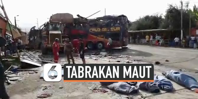 VIDEO: Tabrakan Bus Mematikan di Peru, 16 Tewas