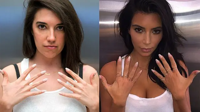 Cara diet, rutinitas makeup, sampai baju yang dikenakannya pun sama sekali mirip dengan apa yang dilakukan oleh Kim Kardashian.