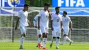 Hingga peluit akhir dibunyikan, timnas Indonesia U-23 tidak mampu mengejar ketertinggalan dan kalah 0-1 dari Guinea. (MIGUEL MEDINA/AFP)