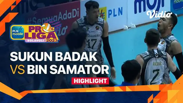 Berita video highlights laga seri Malang putaran kedua PLN Mobile Proliga 2023 kategori putra antara Kudus Sukun Badak melawan Surabaya BIN Samator, Minggu (12/2/2023) siang hari WIB.