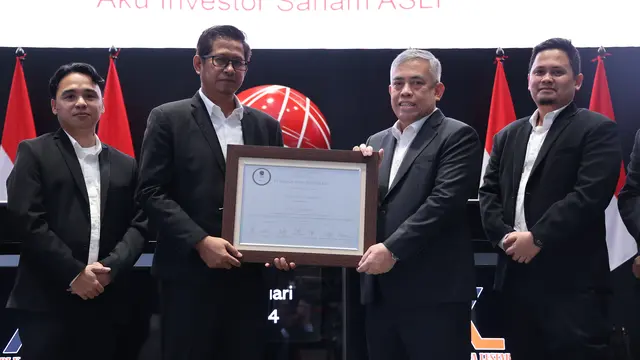 Pencatatan perdana saham PT Asri Karya Lestari Tbk (ASLI), Jumat (5/1/2024). (Foto: BEI)