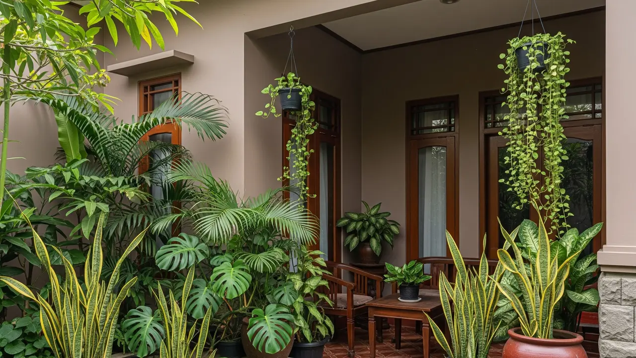 Inspirasi Warna Cat Teras yang Cocok untuk Rumah dengan Banyak Tanaman Hijau