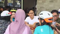 Sambil Berolahraga, Alam Ganjar Diskusikan Pembangunan Manusia Unggul Bersama Komunitas Sepeda Makassar