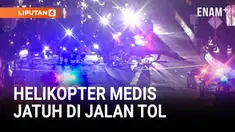Sebuah helikopter medis jatuh di jalan raya Sacramento, California, Amerika Serikat pada Senin (6/10) malam.