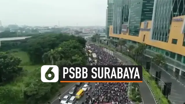 VIDEO: Kemacetan Sambut Hari Pertama PSBB di Surabaya
