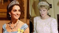 Kate Middleton memakai mahkota milik Putri Diana (John Stillwell / Dave GAYWOOD / AFP)