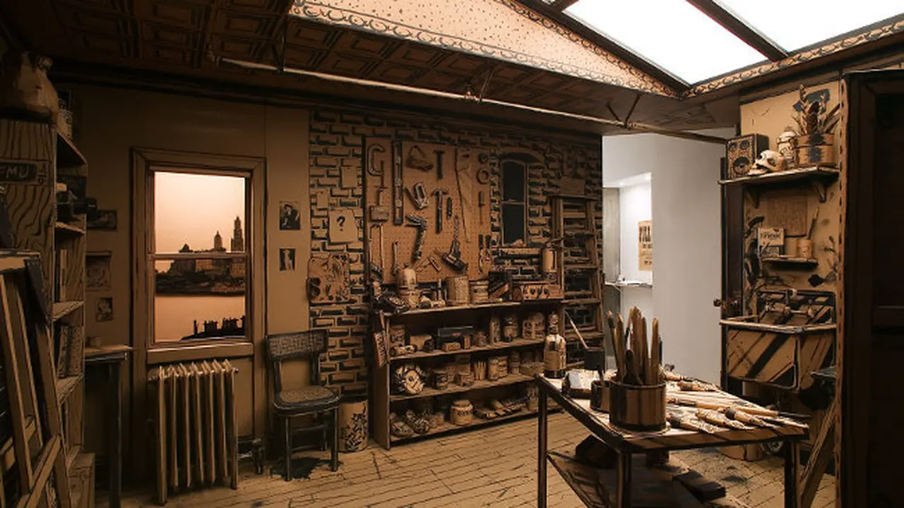 Tiruan Ruang Studio dari Kardus