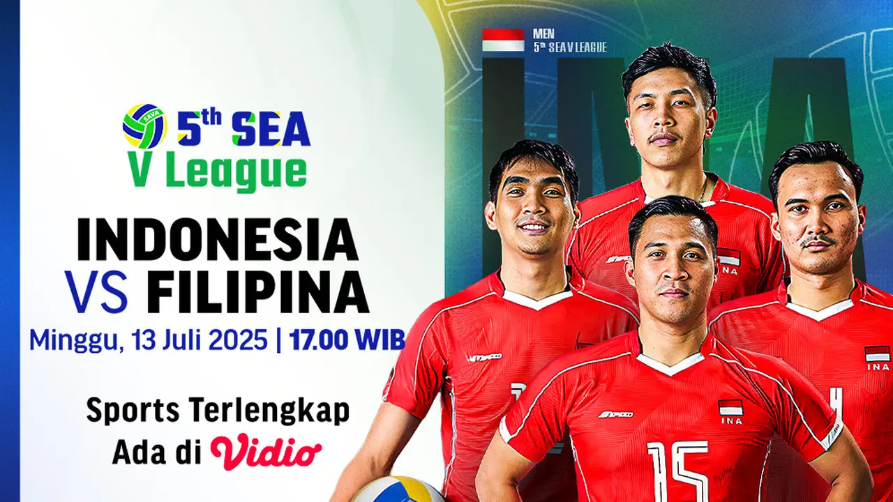 Streaming SEA V League 2025: Indonesia vs Filipina di Vidio