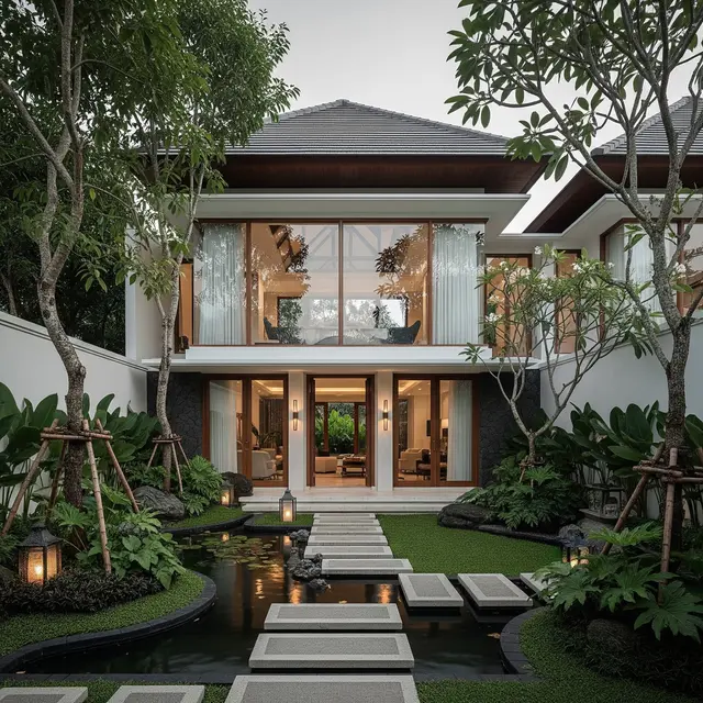 Tampak Depan Rumah Kampung Minimalis yang Bikin Hunian Terlihat Lebih Mewah (Image by Gemini AI)