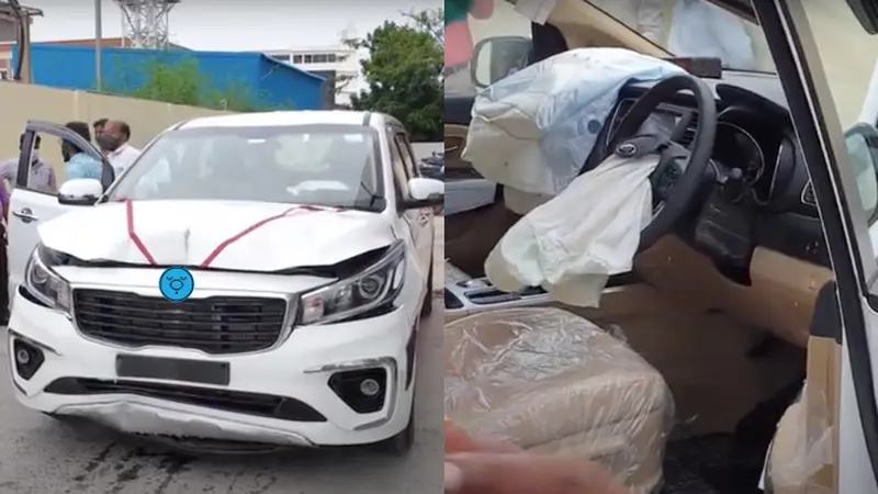 Bernasib Sial, Mobil Pria Ini Nabrak Tembok Padahal Baru Sehari Keluar Dealer