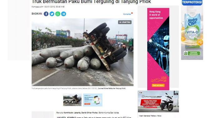 Cek Fakta Liputan6.com menelusuri klaim foto kecelakaan kendaraan pengangkut rudal