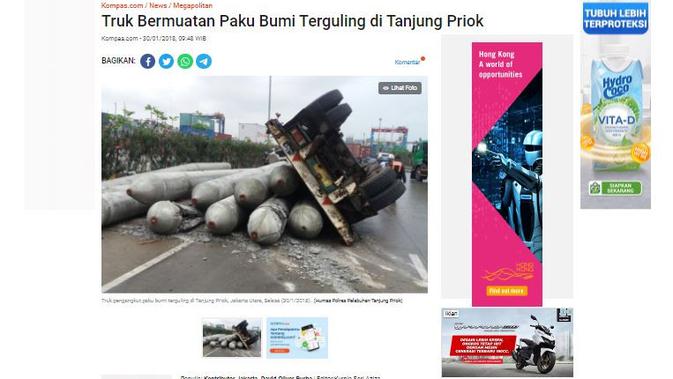 Cek Fakta Liputan6.com menelusuri klaim foto kecelakaan kendaraan pengangkut rudal