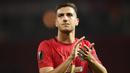 5. Diogo Dalot - Manchester United mendatangkan Diogo Dalot pada 2017 dan masih bermain hingga saat ini. Bek asal Portugal ini telah mencatatkan 29 pertandingan dan mencetak satu gol. (AFP/Oli Scarff)