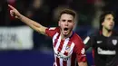  Saul Niguez mencetak satu gol untuk kemenangan Atletico Madrid pada lanjutan La Liga Spanyol pekan ke-23. (AFP/Javier Soriano)