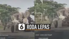 Uniknya, ban yang menggelinding ke arah kanan itu akhirnya berhenti di bengkel tambal ban.