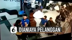 Terekam kamera CCTV ketika tukang cukur dianiaya oleh seorang pelanggan.