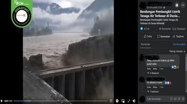 Gambar Tangkapan Layar Video yang Diklaim Pembangkit Listrik Tenaga Air Terbesar di Dunia Meledak (sumber: Facebook).