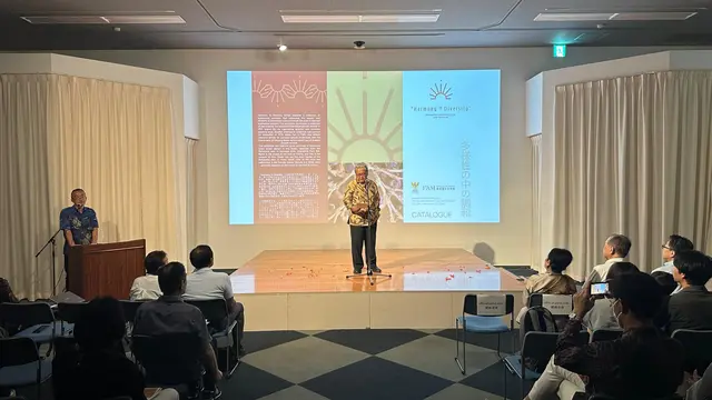 Duta Besar Indonesia untuk Jepang Heri Akhmadi memperkenalkan budaya Indonesia di Museum Tokyo Fuji Art, Jepang. (Dok. KBRI Tokyo)