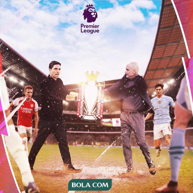 Liga Inggris - Ilustrasi Persaingan Arsenal dan Man City Juara Liga Inggris 2023/2024