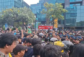 Kondisi demo mahasiswa di Bundaran HI (Foto: Rifqy/Liputan6.com)
