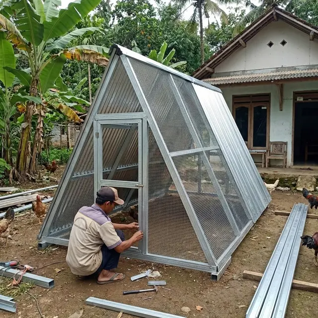 Model Kandang A-Frame (Segitiga) (Gemini AI)