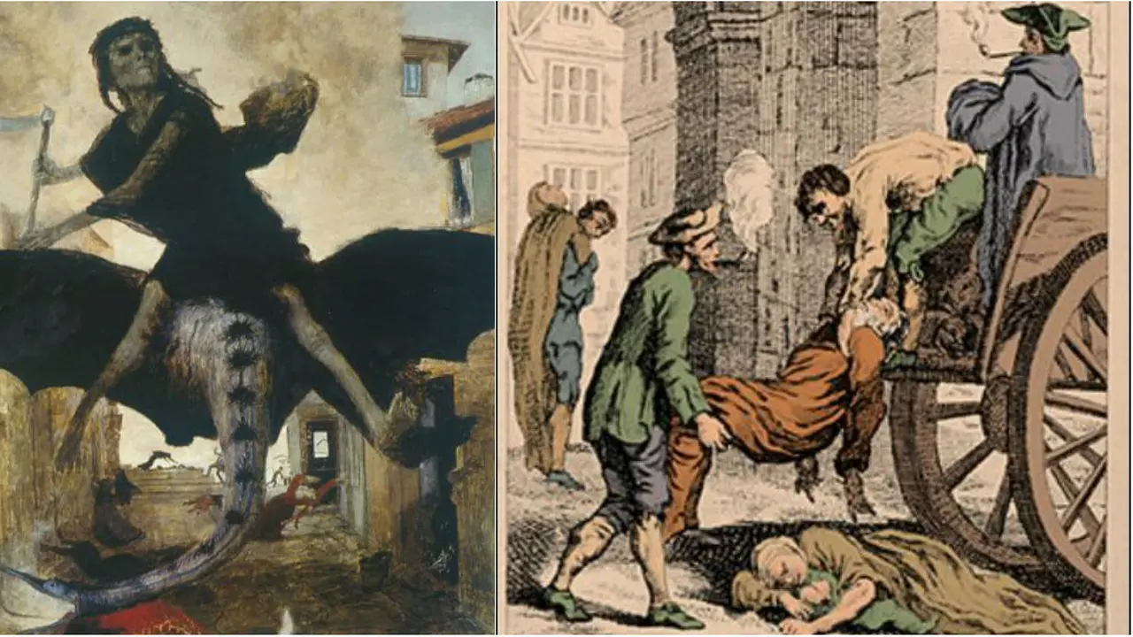 Ilustrasi wabah maut hitam atau Black Death