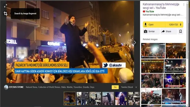 Gambar Tangkapan Layar Penelusuran Foto Menggunakan Situs Yandex.