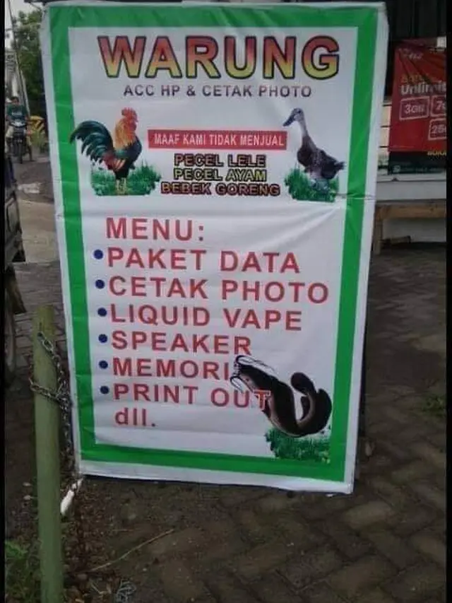 6 Tulisan Salah di Spanduk Pecel Lele Ini Bikin Pelanggan Ngakak