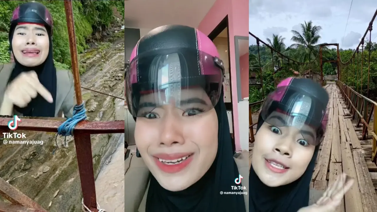 Viral Sosok Namanya Juag Alias @namanyajuag Awbimax Reborn dari Sukabumi, Bahas Jalan dan Jembatan yang Rusak dan Ringkih (Sumber: TikTok/namanyajuag)