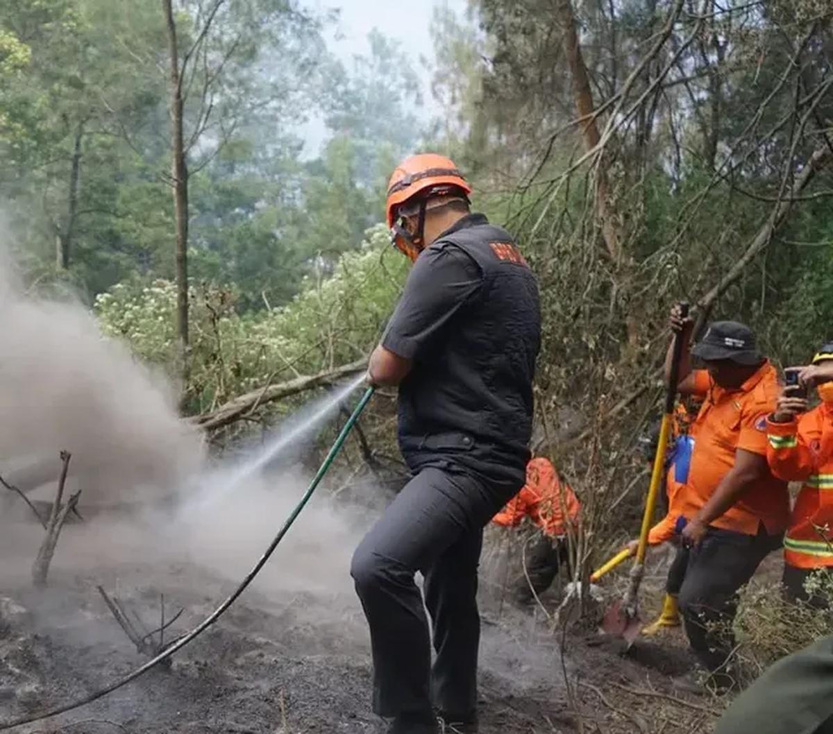 Titik api tersebut secara pantauan visual di lokasi sudah semakin mengecil. Karena memang khusus lokasi tersebut sudah terbakar habis.