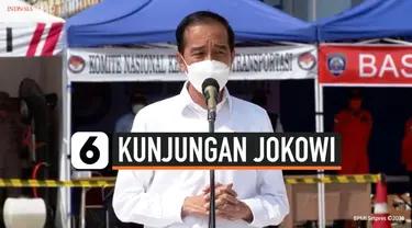 Presiden Joko Widodo, menyaksikan langsung penyerahan bantuan kepada sejumlah keluarga korban maupun ahli waris penumpang Sriwijaya Air SJ-182 Rabu (20/01/2021) di JICT, Tanjung Priok