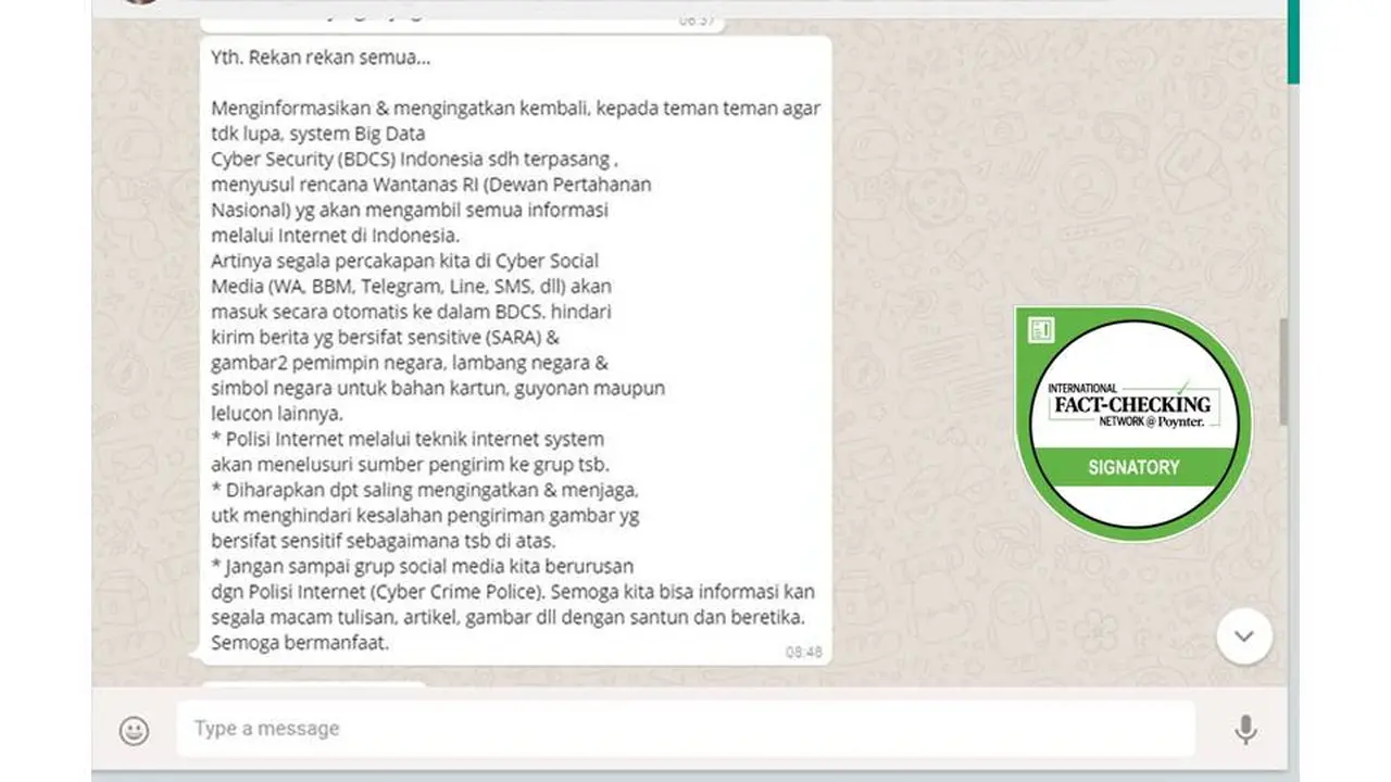Cek Fakta - Big Data Cyber Security Indonesia Telah Dipasang