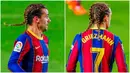Penyerang Barcelona, Antoine Griezmann, tampil beda dengan gaya rambut baru saat melawan Real Sociedad di Liga Spanyol. Selain handal dalam mengolah si kulit bundar, pemain timnas Prancis ini juga dikenal sebagai pria yang sering gonta-ganti gaya rambut.