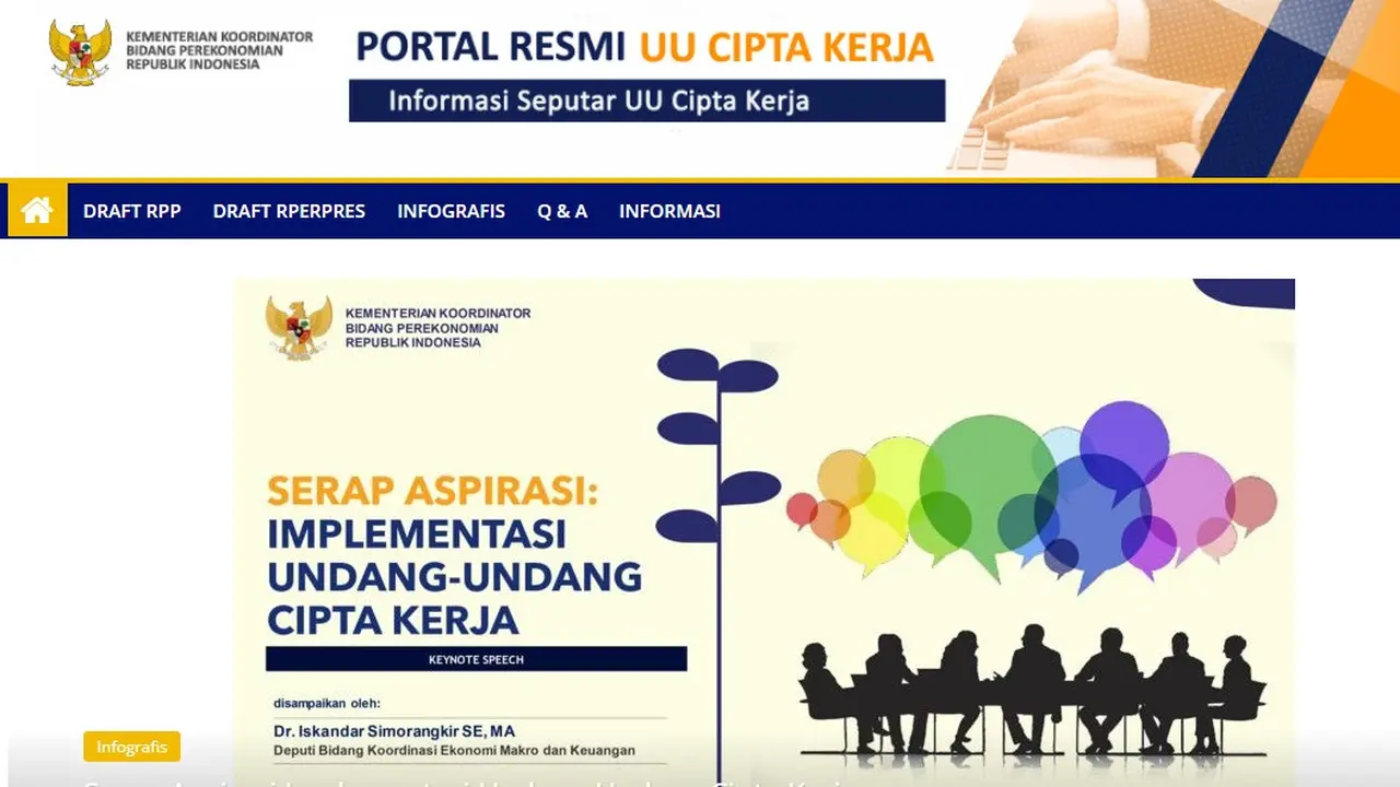 Portal UU Cipta Kerja kini bisa diakses masyarakat