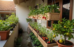 Inspirasi Edible Garden Buah Mini di Teras Sempit. (Foto: AI)