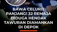 Bawa Celurit PanjangI 32 Remaja Diduga Hendak Tawuran Diamankan di Depok