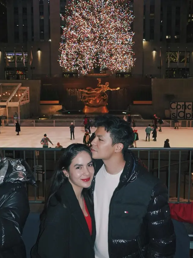 Steffi Zamora dan Fero Walandouw di New York City (Foto: Instagram/@steffizamoraaa)