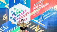 Peluncuran Apresiasi Kreasi Indonesia 2021 oleh Menteri Pariwisata dan Ekonomi Kreatif Sandiaga Uno. (dok. Biro Humas dan Komunikasi Publik Kemenparekraf)