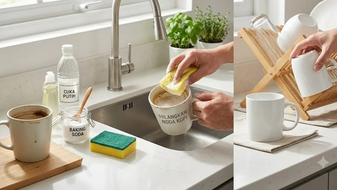 Cara Menghilangkan Noda Kopi di Mug