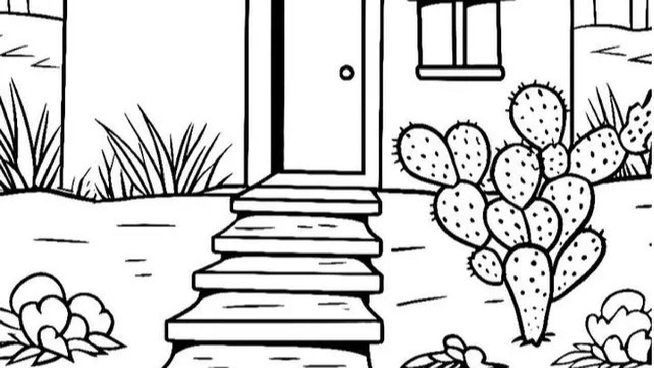 Ilustrasi Rumah Hitam Putih