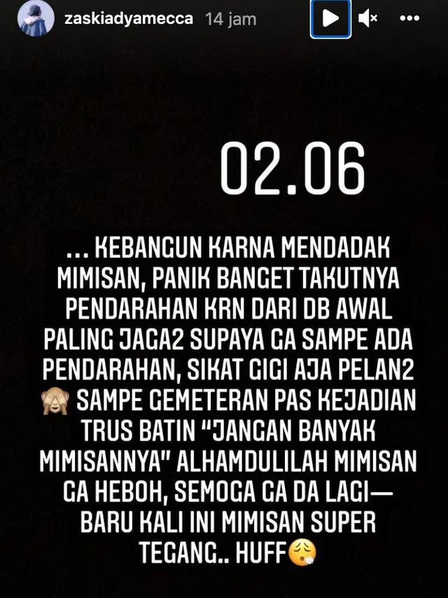 Unggahan Zaskia Adya Mecca. (Foto: Instagram @zaskiadyamecca)