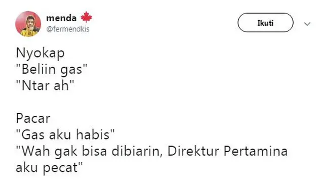 ibu vs pacar (foto: @fermendkis)