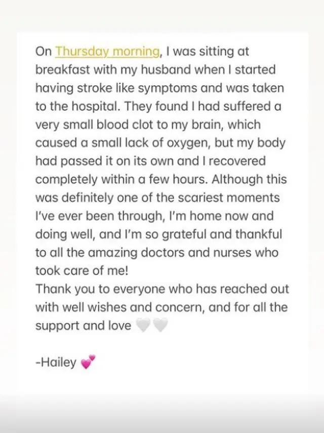 Unggahan Hailey Bladwin atau Hailey Bieber. (Instagram/ haileybieber)