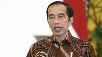 Presiden Joko Widodo (Jokowi) minta belanja kementerian dan lembaga serta pemda mengutamakan penyerapan produk-produk dalam negeri saat Rakornas Pengendalian Inflasi Tahun 2020 pada Kamis (22/10/2020). (Biro Pers Sekretariat Presiden/Lukas)