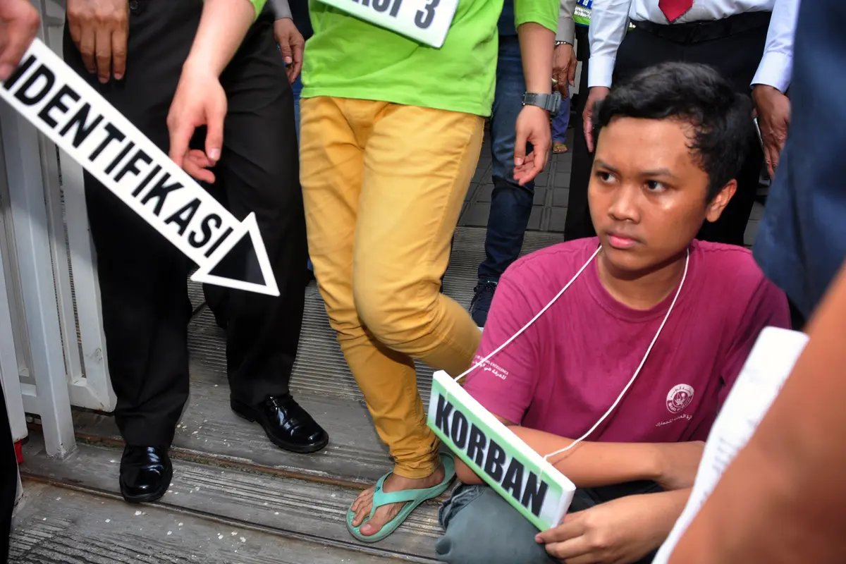 Rekonstruksi adegan kasus Saipul Jamil