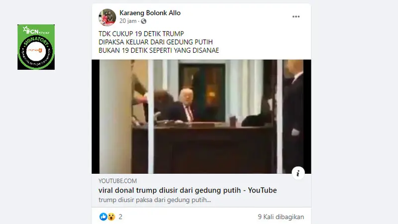 Penelusuran Klaim Video Donald Trump Diusir dari Gedung Putih