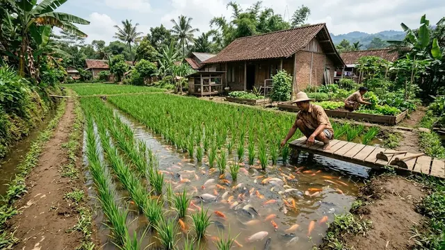 Ide Ternak Air dan Darat yang Bisa Dilakukan Bersamaan di Lahan Terbatas/AI Generated