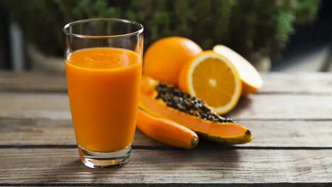 jus buah pepaya jeruk segar