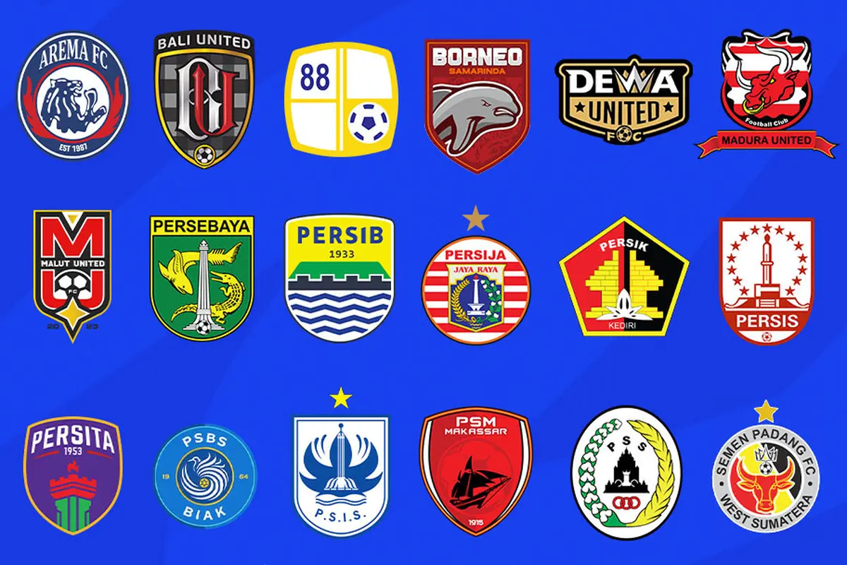BRI Liga 1 - Ilustrasi Logo Klub BRI Liga 1 Musim 2024/2025